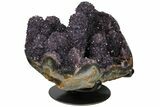 Wide Amethyst Stalactite Formation On Metal Stand - Uruguay #128081-2